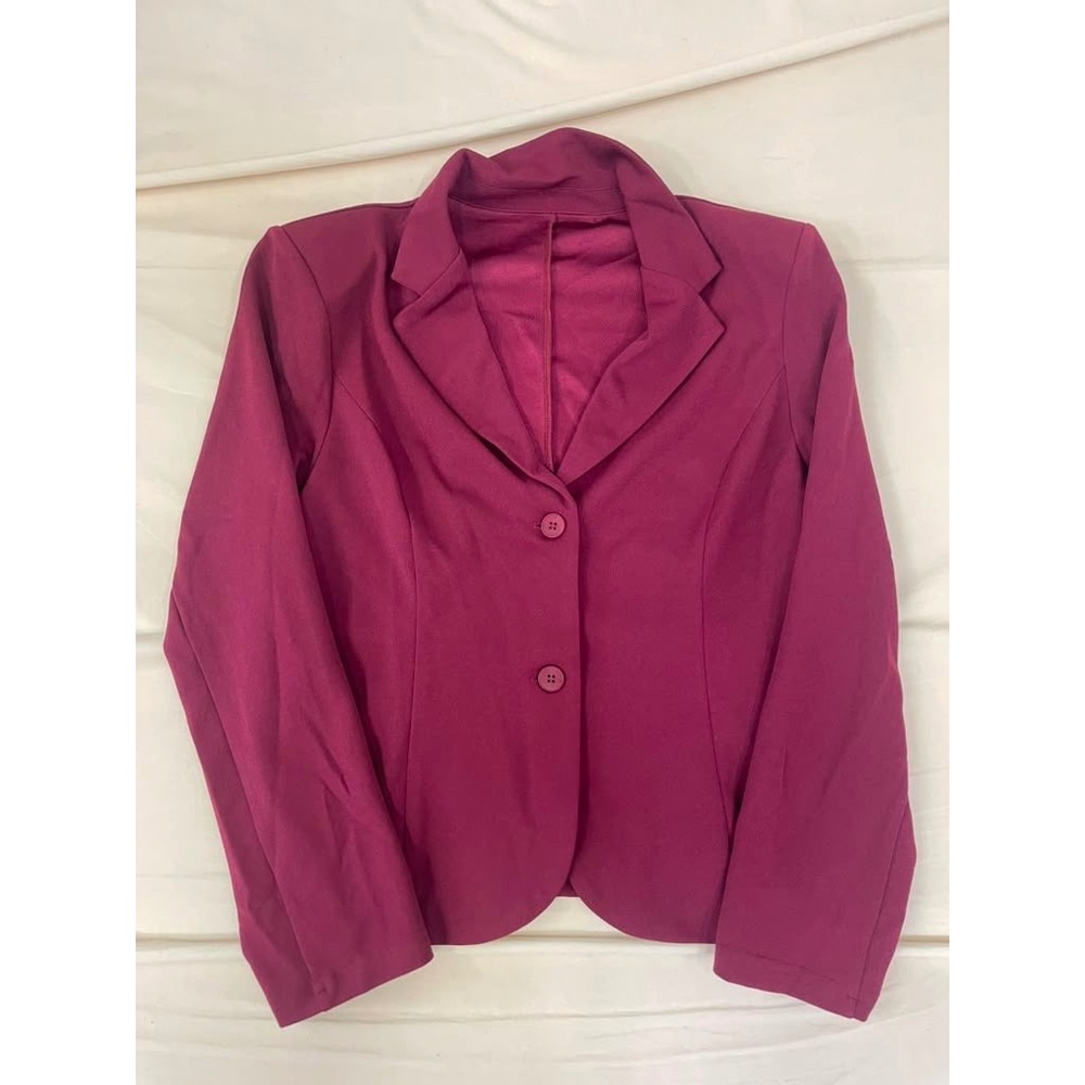 Womens Magenta Two Button Tailored Blazer‎ Jacket Plum Size Large Professional